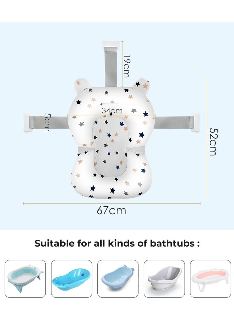 ممز بلانيت وسادة استحمام للأطفال الرضع مقعد استحمام داعم قابل للتعديل مضاد للانزلاق وسادة بانيو للأطفال حديثي الولادة مقعد حمام آمن مريح وخفيف الوزن - Image 2